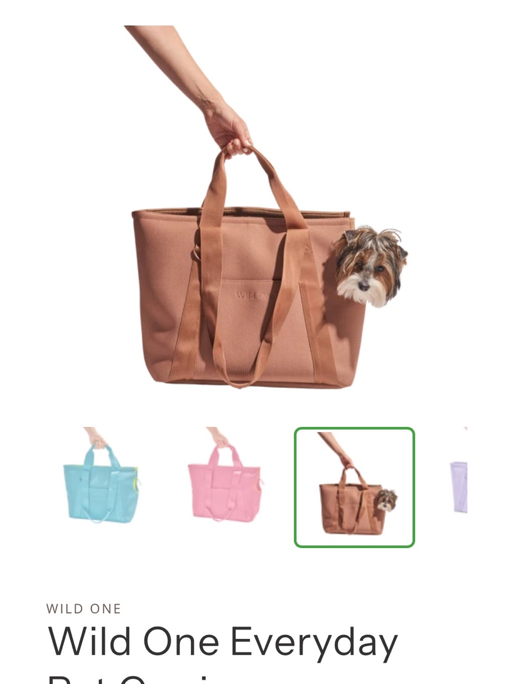 Wild One Everyday Pet Carrier Tote - Brown